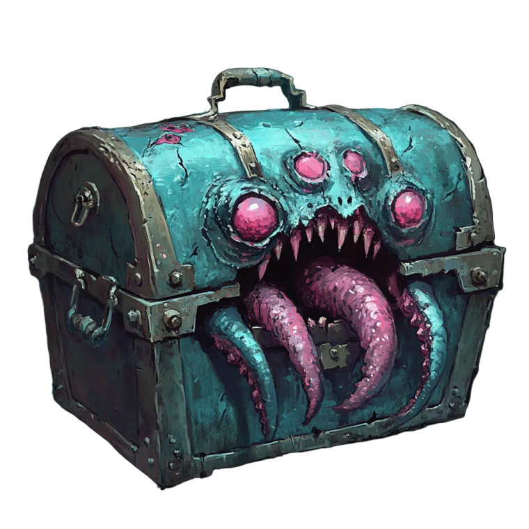 Mimic Treasure Chest V2 Vinyl Car Decal Sticker – Waterproof & UV-Resistant 8"