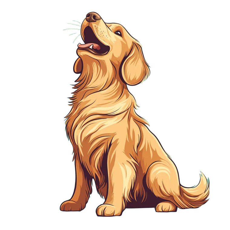 Barking Golden Retriever Vinyl Car Decal Sticker – Waterproof & UV-Resistant 8"