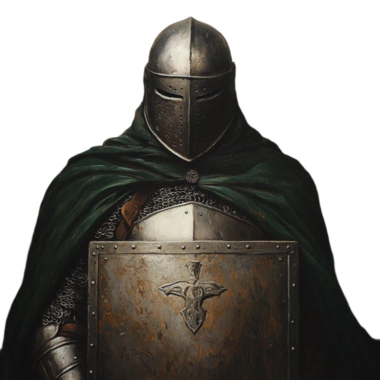 Silver Knight Portrait Vinyl Car Decal Sticker – Waterproof & UV-Resistant 8"