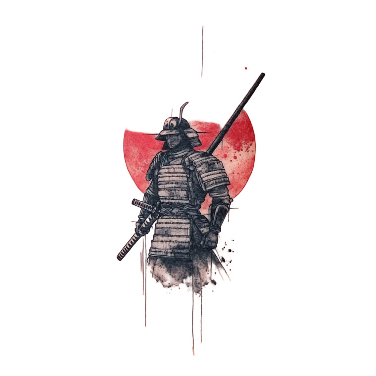 Samurai Forearm Tattoo Vinyl Car Decal Sticker – Waterproof & UV-Resistant 8"