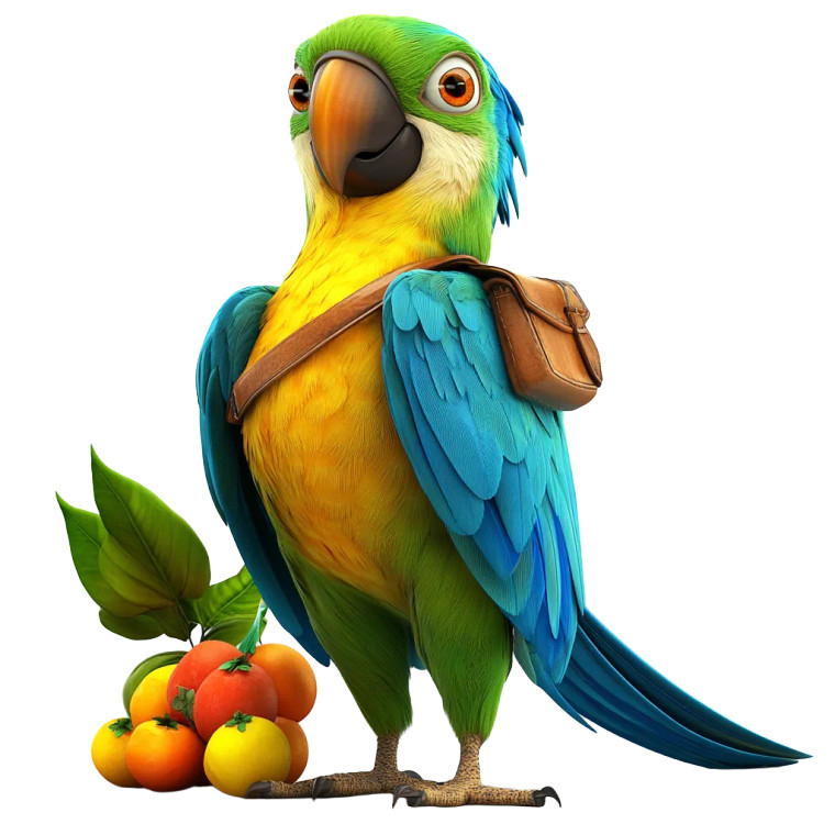 Colorful Athletic Parrot Vinyl Car Decal Sticker – Waterproof & UV-Resistant 8"