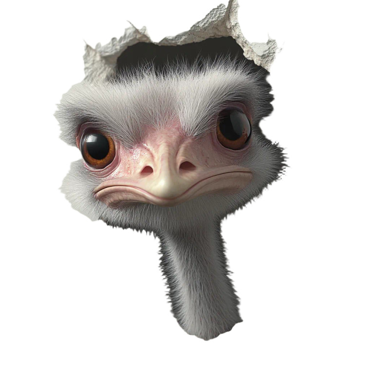 Ostrich In Hole Vinyl Car Decal Sticker – Waterproof & UV-Resistant 8"