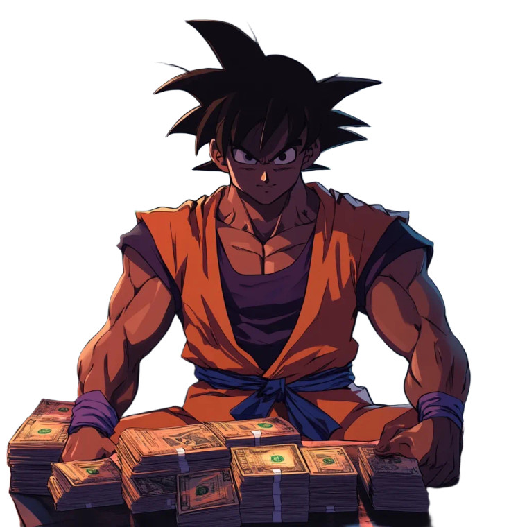 Dark Goku Wealth Vinyl Car Decal Sticker – Waterproof & UV-Resistant 8"