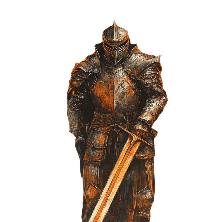 Knight With Sword V6 Vinyl Car Decal Sticker – Waterproof & UV-Resistant 8"