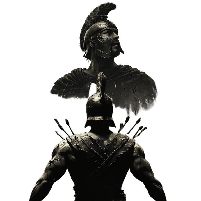 Silhouetted Gladiator Vinyl Car Decal Sticker – Waterproof & UV-Resistant 8"