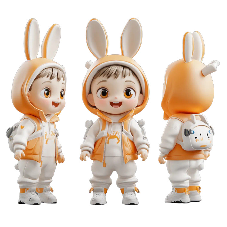 Cute Rabbit Hat Boy Vinyl Car Decal Sticker – Waterproof & UV-Resistant 8"