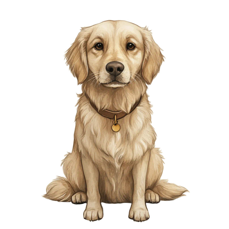 Golden Retriever Portrait V2 Vinyl Car Decal Sticker – Waterproof & UV-Resistant 8"