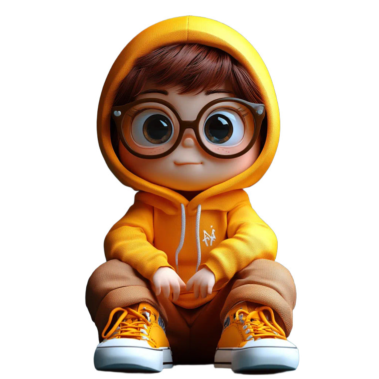 Cartoon Character Sitting Vinyl Car Decal Sticker – Waterproof & UV-Resistant 8"