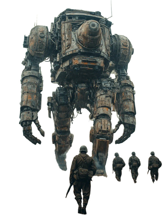 Giant Mech Robot Vinyl Car Decal Sticker – Waterproof & UV-Resistant 8"