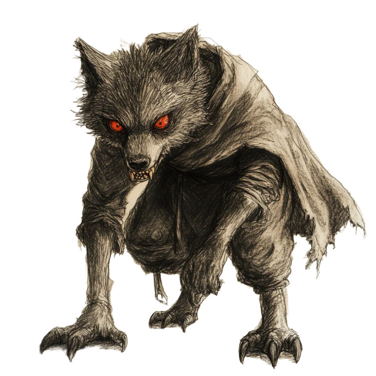 Storybook Wolf Sketch Vinyl Car Decal Sticker – Waterproof & UV-Resistant 8"