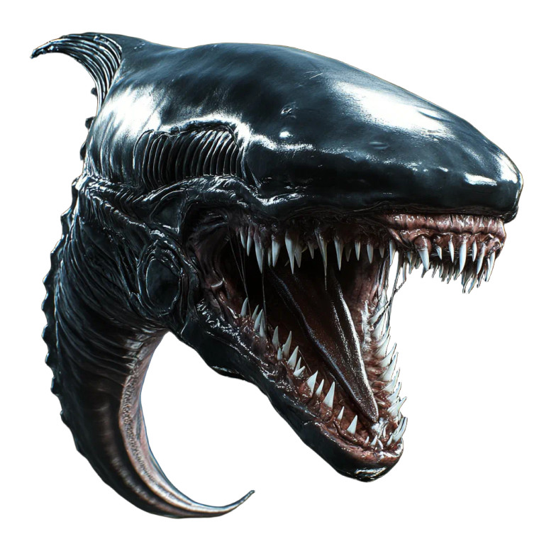 Shark Xenomorph Hybrid Vinyl Car Decal Sticker – Waterproof & UV-Resistant 8"