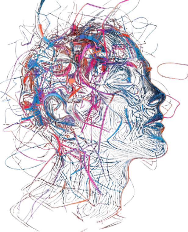 Neon Abstract Head Vinyl Car Decal Sticker – Waterproof & UV-Resistant 8"