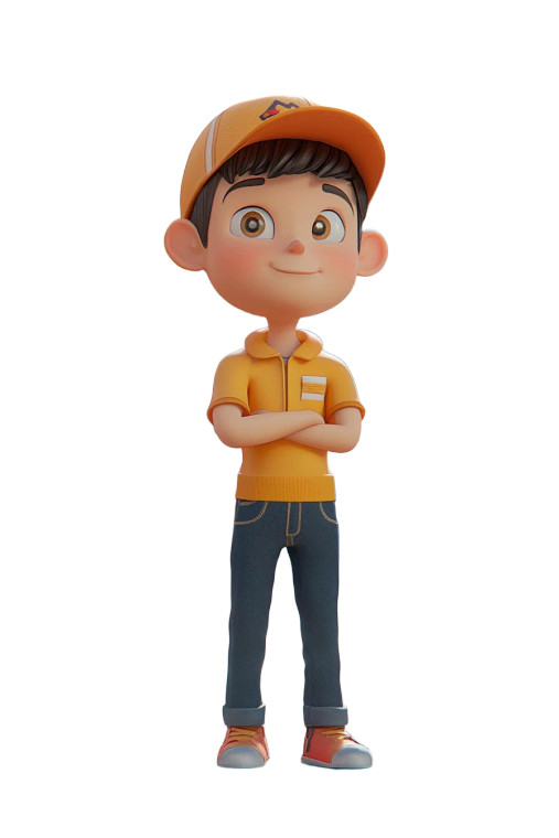 3D Cartoon Boy V4 Vinyl Car Decal Sticker – Waterproof & UV-Resistant 8"