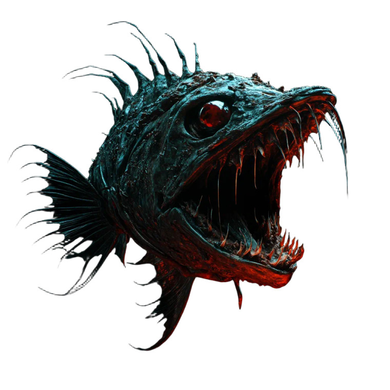 Deep Sea Angler V2 Vinyl Car Decal Sticker – Waterproof & UV-Resistant 8"