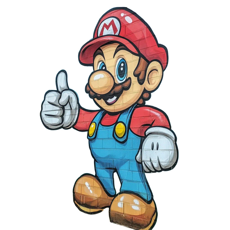 Pop Art Mario V2 Vinyl Car Decal Sticker – Waterproof & UV-Resistant 8"