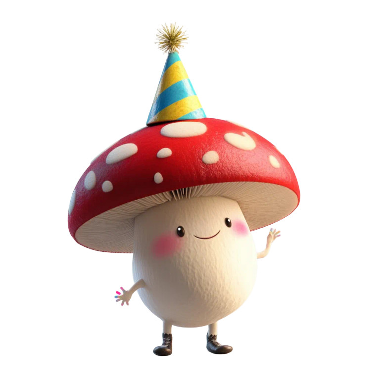 Pixar Birthday Mushroom Vinyl Car Decal Sticker – Waterproof & UV-Resistant 8"