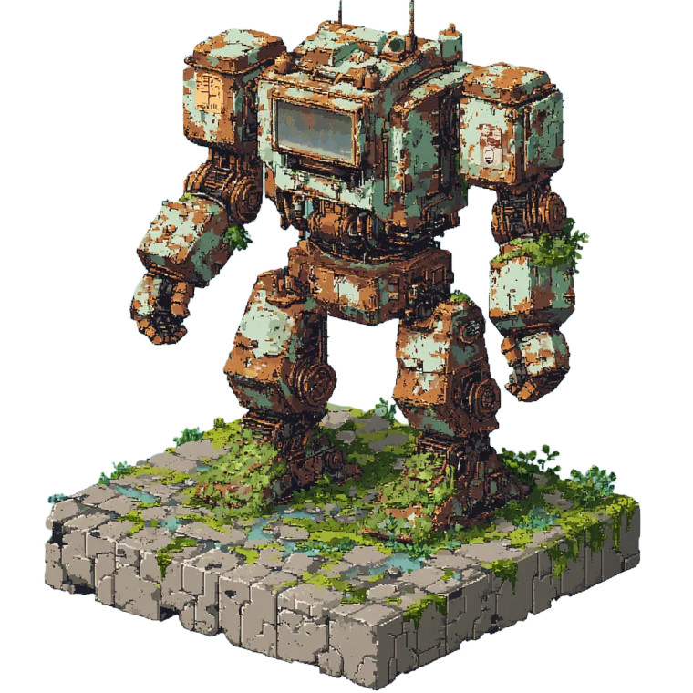 Rusty Robot Soldier Vinyl Car Decal Sticker – Waterproof & UV-Resistant 8"