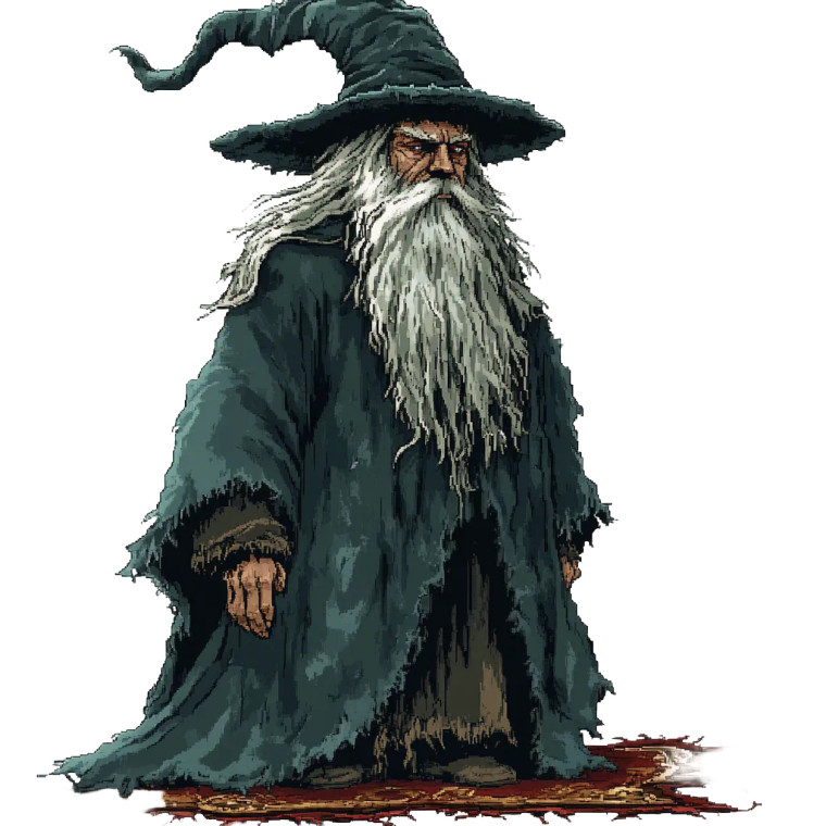 Angry Wizard Sprite Vinyl Car Decal Sticker – Waterproof & UV-Resistant 8"