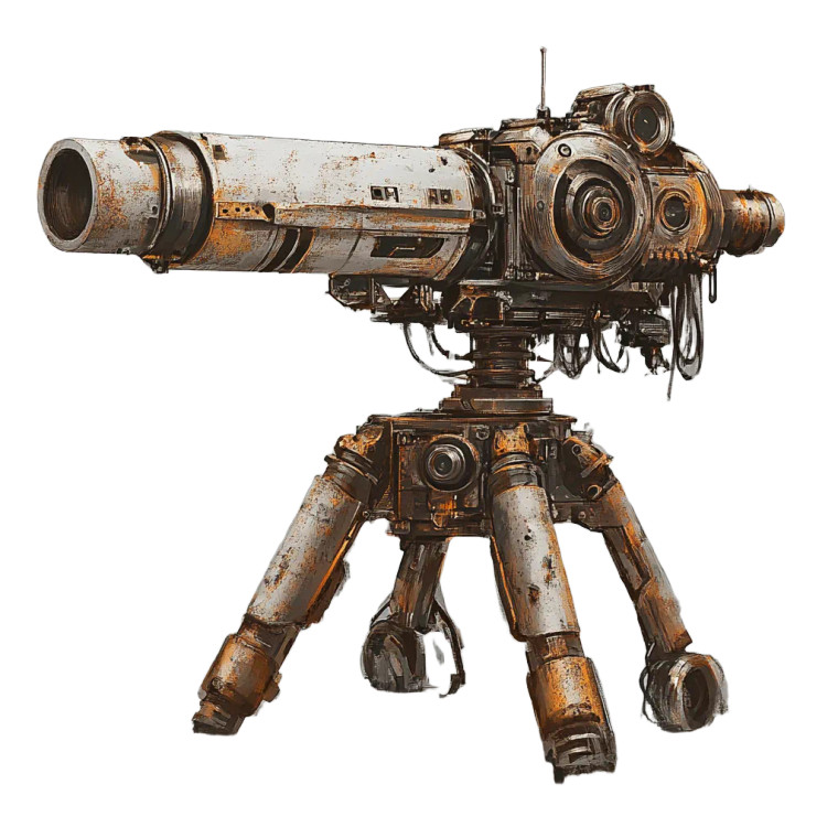Steampunk Turret Robot Vinyl Car Decal Sticker – Waterproof & UV-Resistant 8"