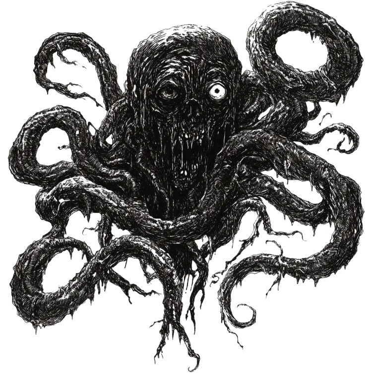 Abyssal Horror Vinyl Car Decal Sticker – Waterproof & UV-Resistant 8"