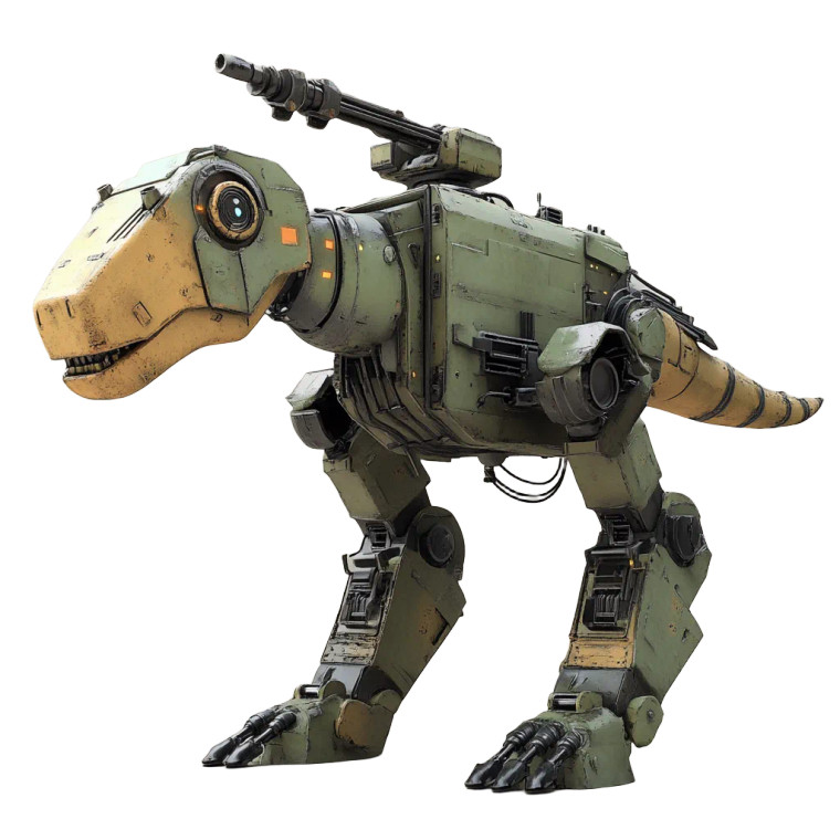 Robot Turret Dinosaur Vinyl Car Decal Sticker – Waterproof & UV-Resistant 8"
