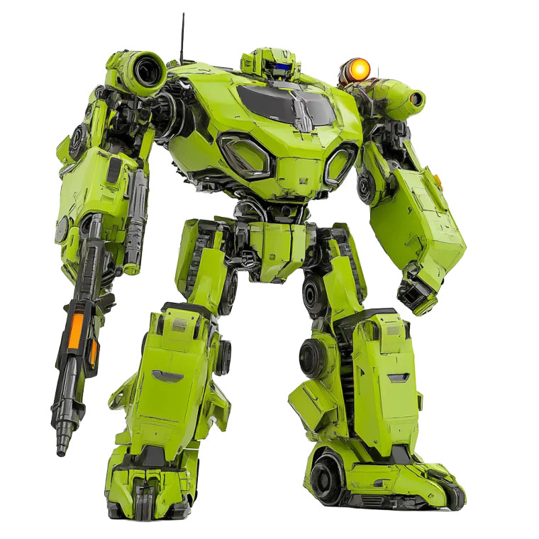 Green Transformer Robot Vinyl Car Decal Sticker – Waterproof & UV-Resistant 8"