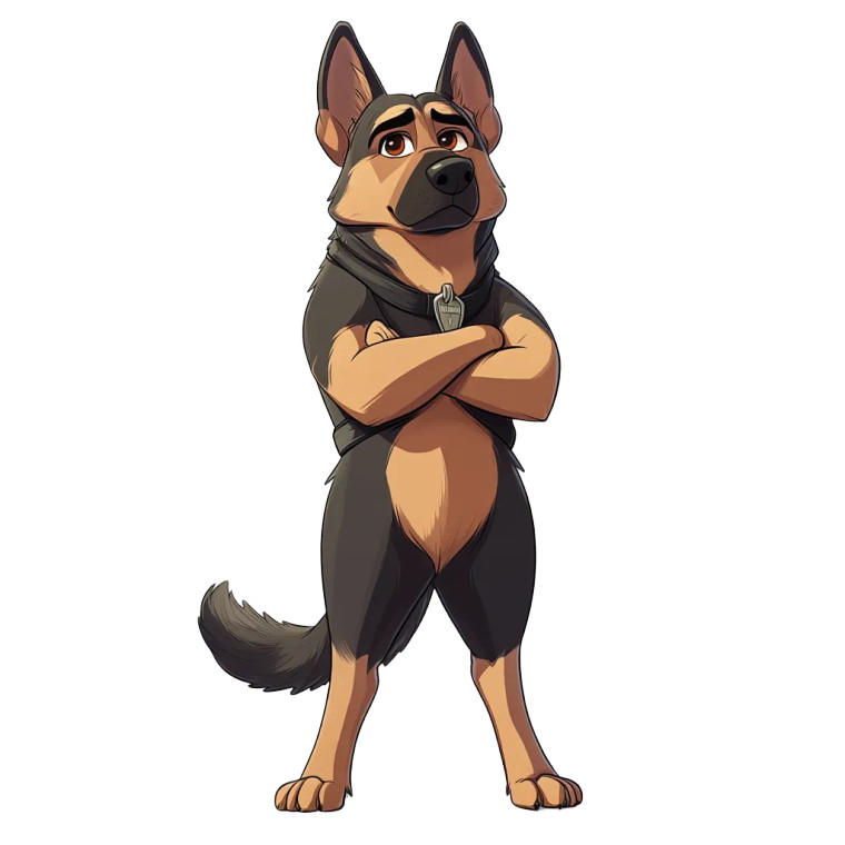 Bipedal German Shepherd Vinyl Car Decal Sticker – Waterproof & UV-Resistant 8"
