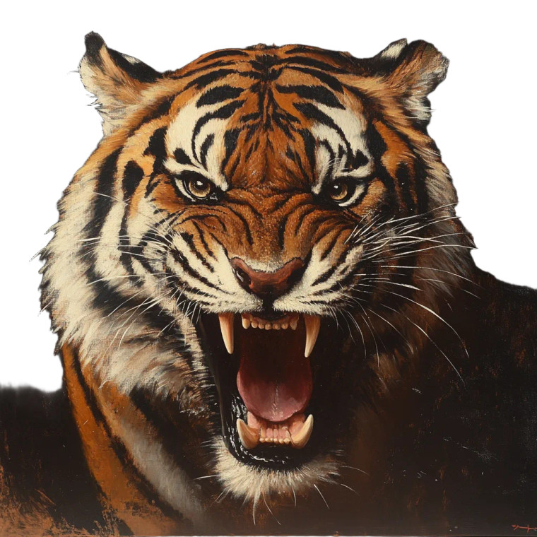 Snarling Tiger V13 Vinyl Car Decal Sticker – Waterproof & UV-Resistant 8"