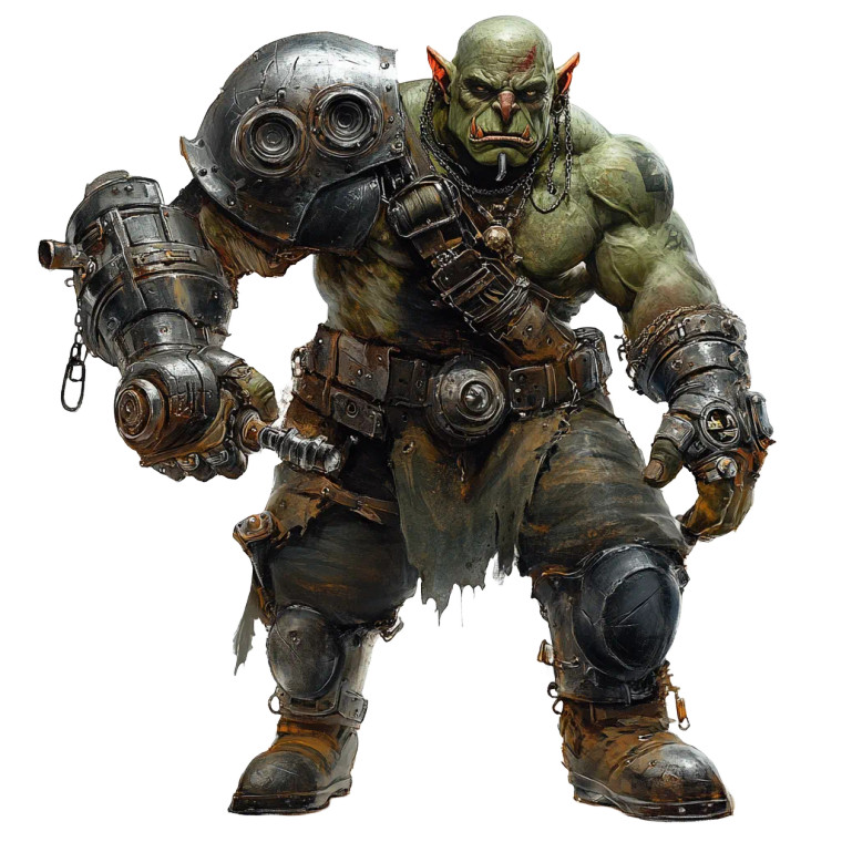 Steampunk Orc Warrior Vinyl Car Decal Sticker – Waterproof & UV-Resistant 8"