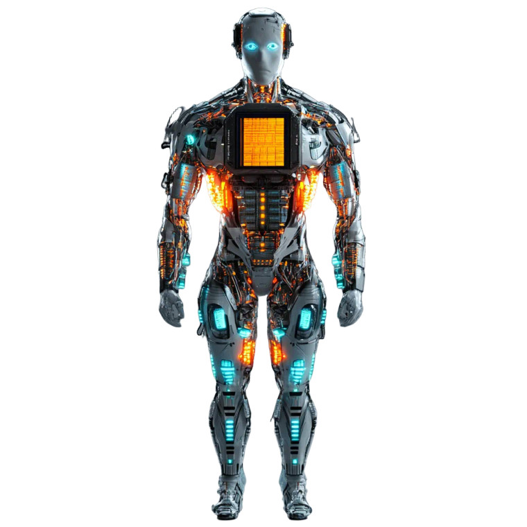 Humanoid Android Render Vinyl Car Decal Sticker – Waterproof & UV-Resistant 8"
