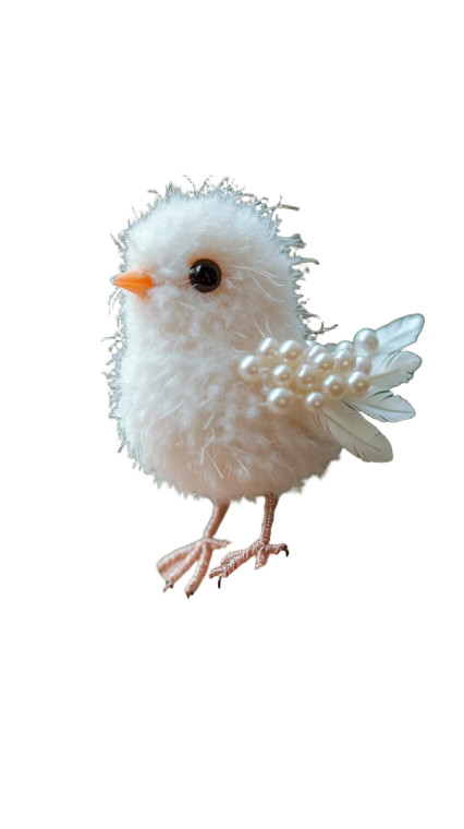 Pearl-Feathered Bird Vinyl Car Decal Sticker – Waterproof & UV-Resistant 8"