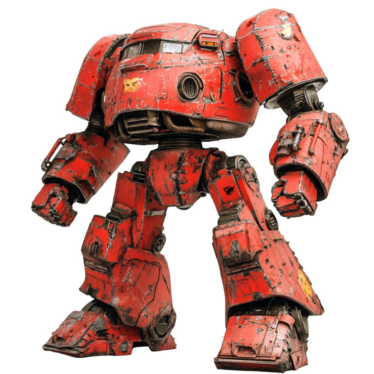 Battle-Damaged Mech Vinyl Car Decal Sticker – Waterproof & UV-Resistant 8"