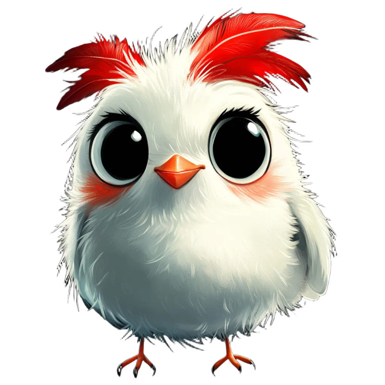 Cute Fluffy Bird V2 Vinyl Car Decal Sticker – Waterproof & UV-Resistant 8"