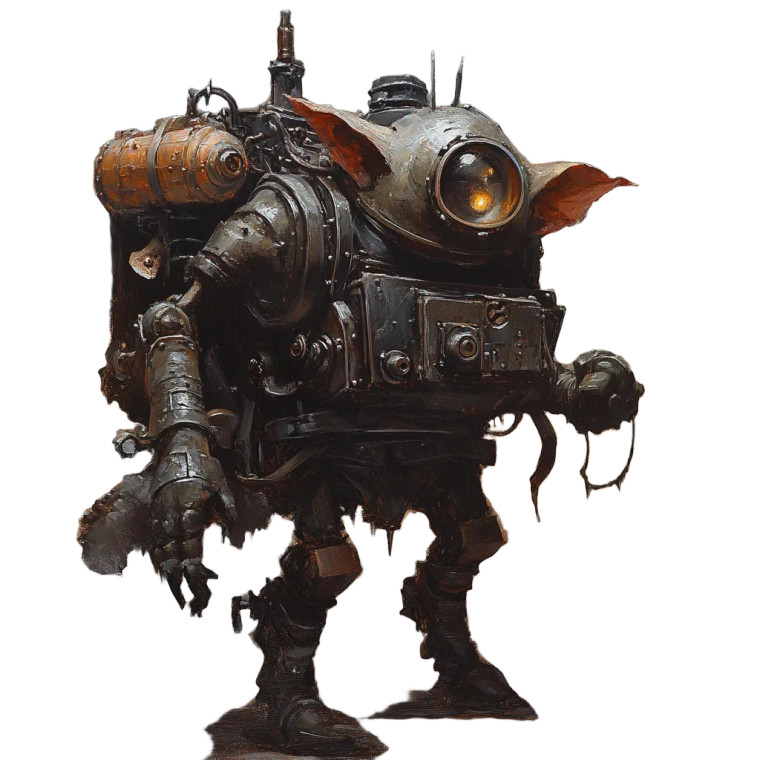 Mechanical Goblin Robot Vinyl Car Decal Sticker – Waterproof & UV-Resistant 8"