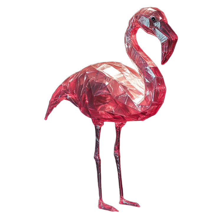 Iridescent Pink Flamingo Vinyl Car Decal Sticker – Waterproof & UV-Resistant 8"
