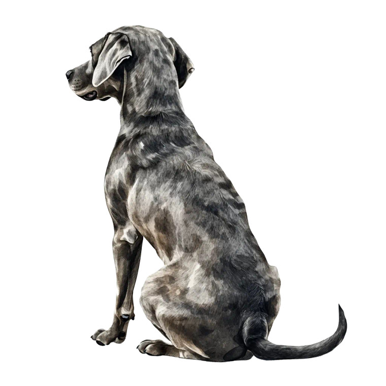 Weimaraner Back View Vinyl Car Decal Sticker – Waterproof & UV-Resistant 8"