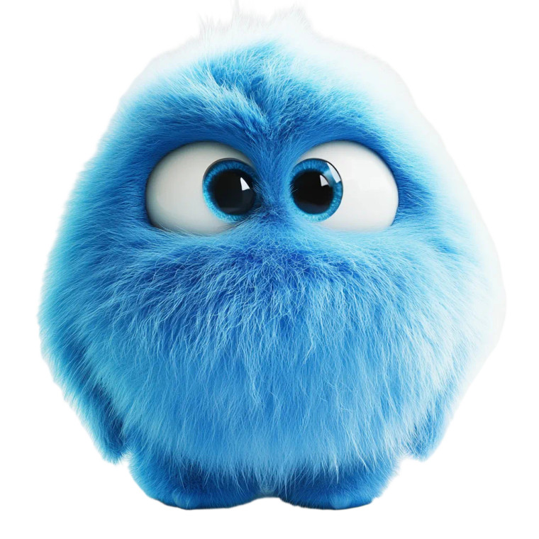 Cheerful Blue Creature Vinyl Car Decal Sticker – Waterproof & UV-Resistant 8"