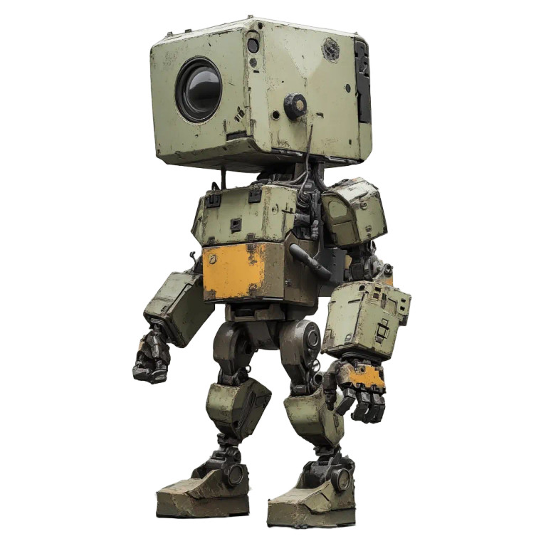Cube Robot Soldier Vinyl Car Decal Sticker – Waterproof & UV-Resistant 8"