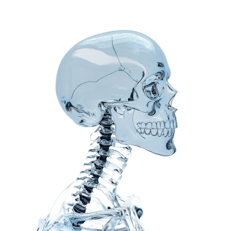 Glass Human Skeleton Vinyl Car Decal Sticker – Waterproof & UV-Resistant 8"