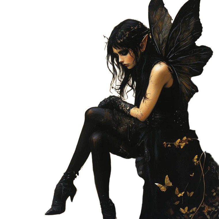 Goth Fairy Trauma Vinyl Car Decal Sticker – Waterproof & UV-Resistant 8"