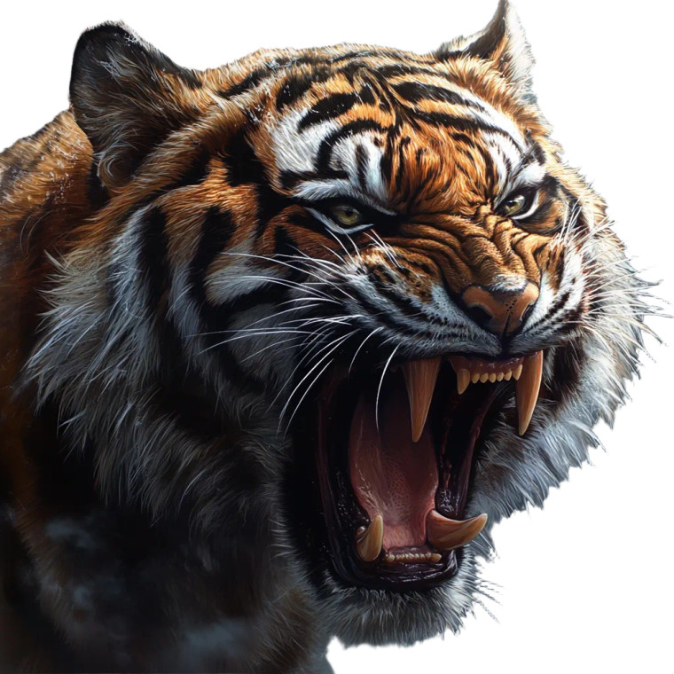 Growling Tiger Face V2 Vinyl Car Decal Sticker – Waterproof & UV-Resistant 8"