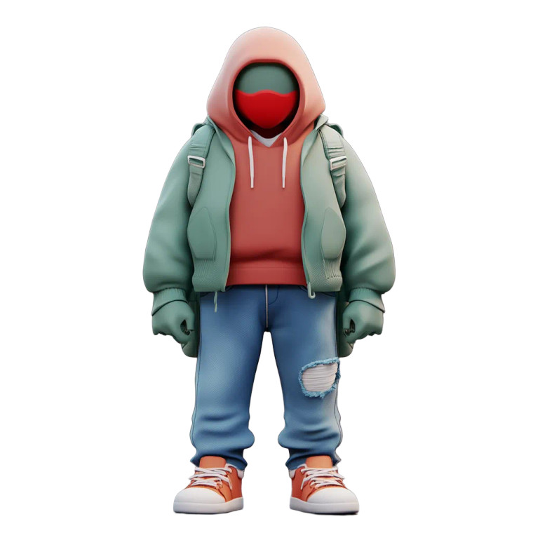 Red Balaclava Character Vinyl Car Decal Sticker – Waterproof & UV-Resistant 8"