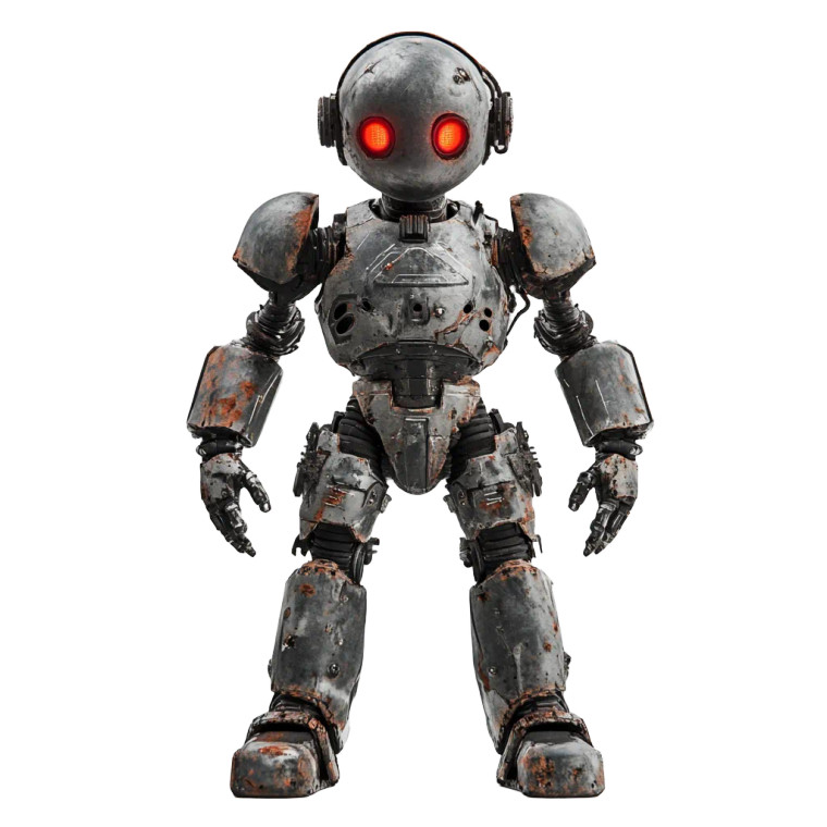 Childlike Apocalyptic Robot Vinyl Car Decal Sticker – Waterproof & UV-Resistant 8"