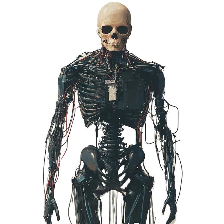 Cyber Skeleton Vinyl Car Decal Sticker – Waterproof & UV-Resistant 8"