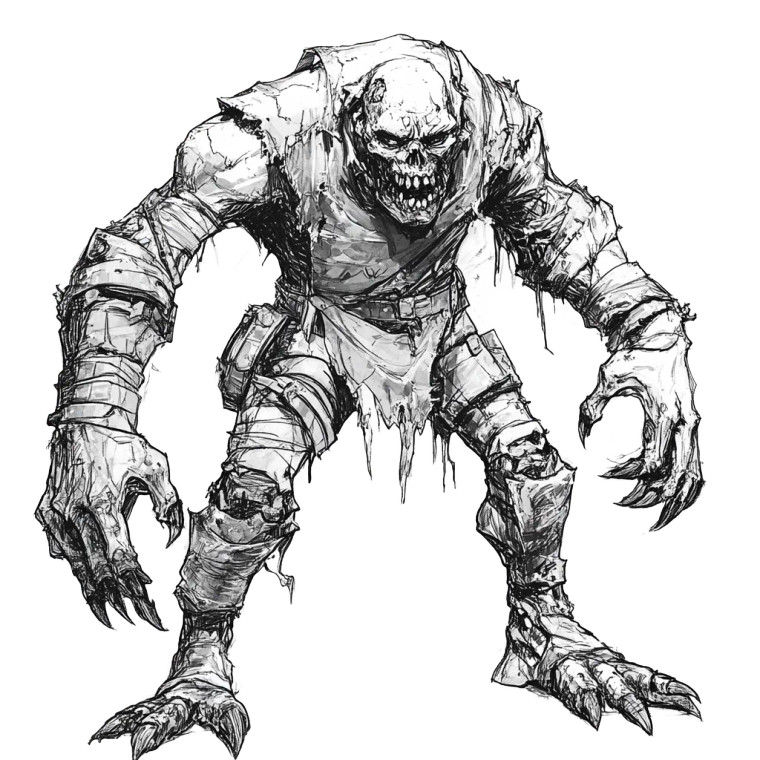 Zombie Giant Sketch Vinyl Car Decal Sticker – Waterproof & UV-Resistant 8"