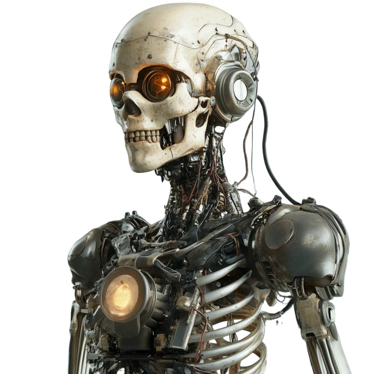 Cyborg Skeleton Vinyl Car Decal Sticker – Waterproof & UV-Resistant 8"