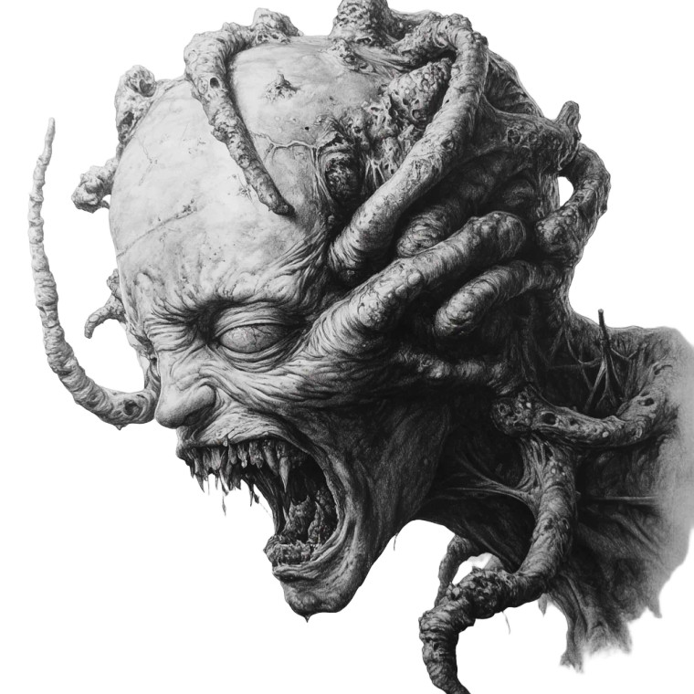 Eldritch Creature Drawing Vinyl Car Decal Sticker – Waterproof & UV-Resistant 8"