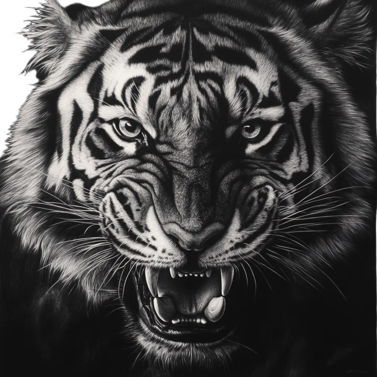 Aggressive Tiger Face V2 Vinyl Car Decal Sticker – Waterproof & UV-Resistant 8"
