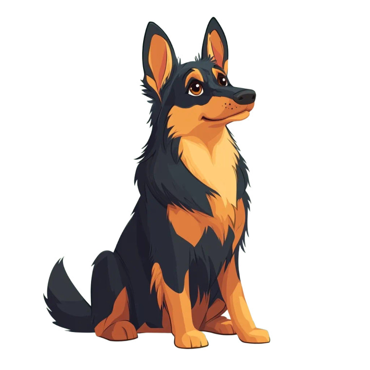 Cartoon German Shepherd Vinyl Car Decal Sticker – Waterproof & UV-Resistant 8"