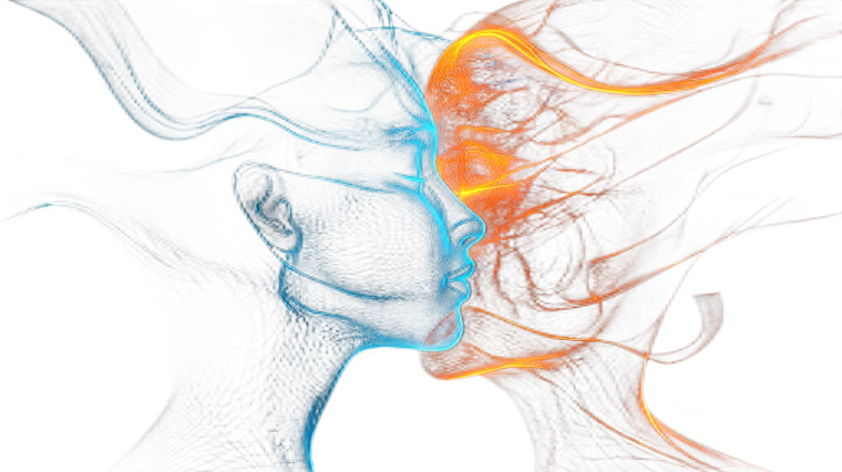 Intertwined Neon Profiles Vinyl Car Decal Sticker – Waterproof & UV-Resistant 8"